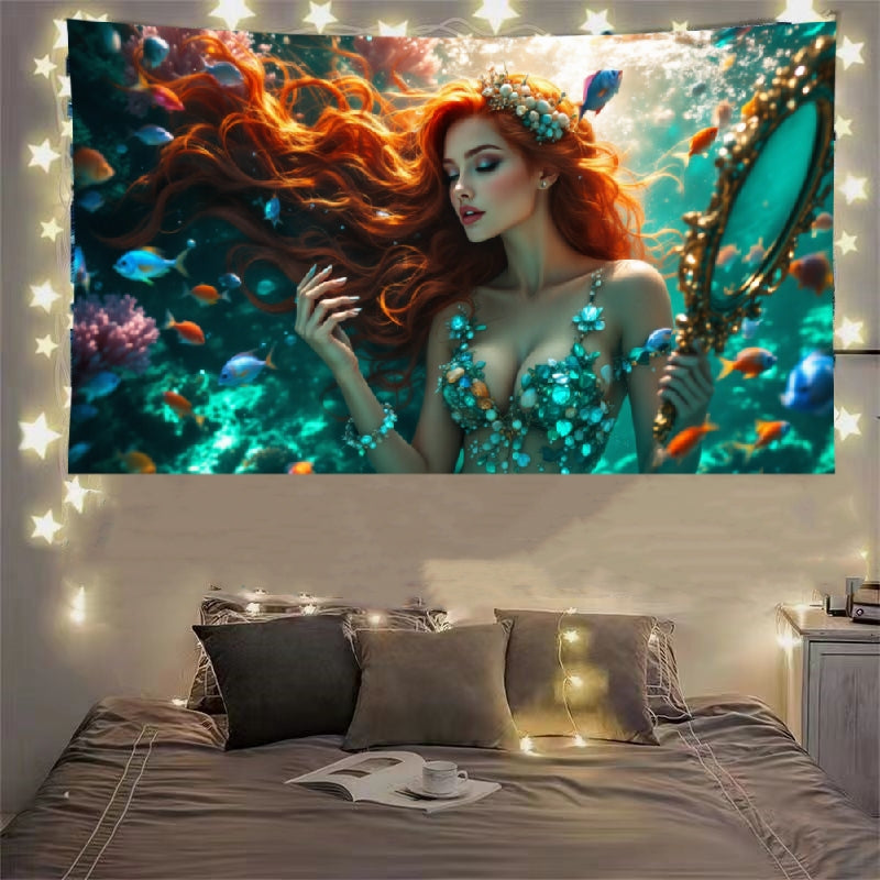 Mermaid Under The Sea Decoration Room Hanging Cloth Bar Dormitory Tapestry