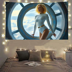 Space Girl Future Tapestry Astronaut Decorate Room Hanging Cloth Bar Dormitory Tapestry