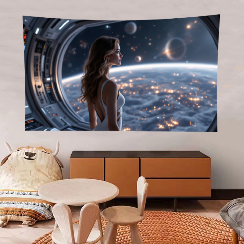 Sci-fi Future Tapestry Decoration Room Hd Hanging Cloth Bedside Dormitory Tapestry