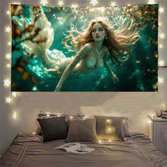 Mermaid Under The Sea Decoration Room Hanging Cloth Bar Dormitory Tapestry