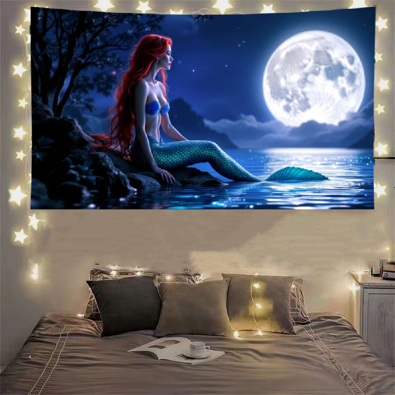 Mermaid Under The Sea Decoration Room Hanging Cloth Bar Dormitory Tapestry