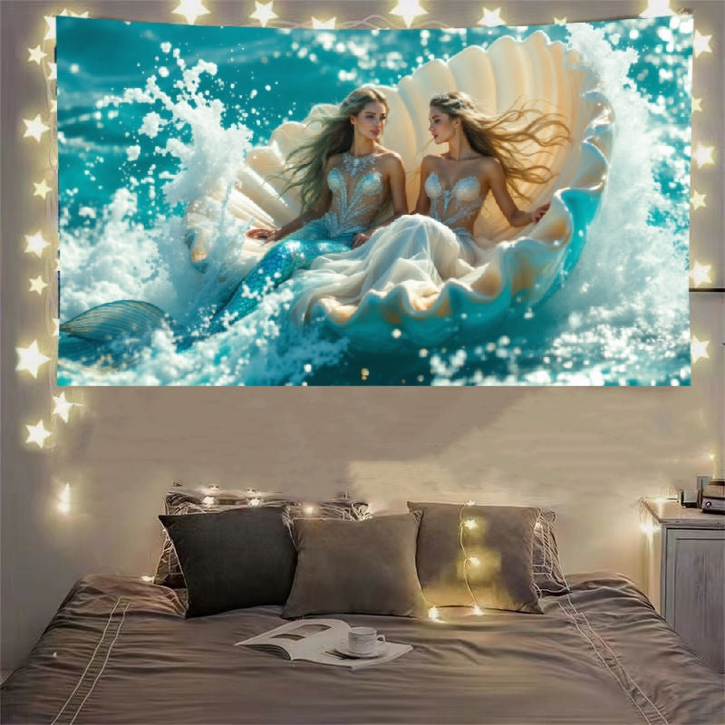 Mermaid Under The Sea Decoration Room Hanging Cloth Bar Dormitory Tapestry