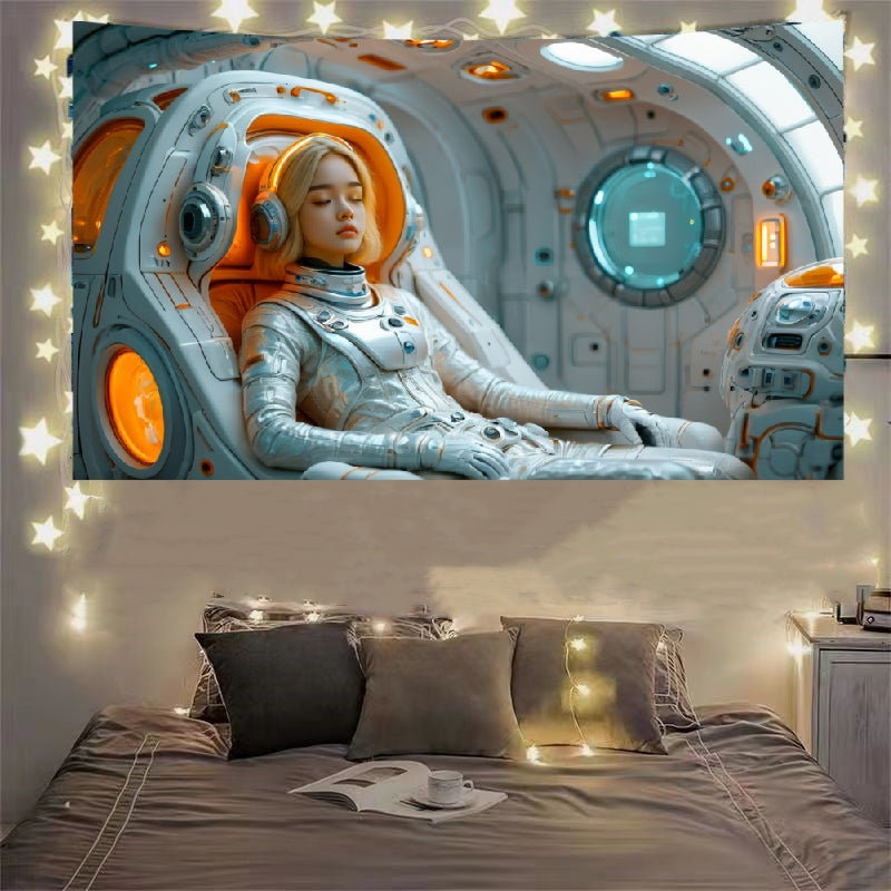 Science Fiction Girl Tapestry Astronaut Decoration Room Hanging Cloth Bedside Dormitory Tapestry