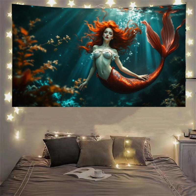 Mermaid Under The Sea Decoration Room Hanging Cloth Bar Dormitory Tapestry