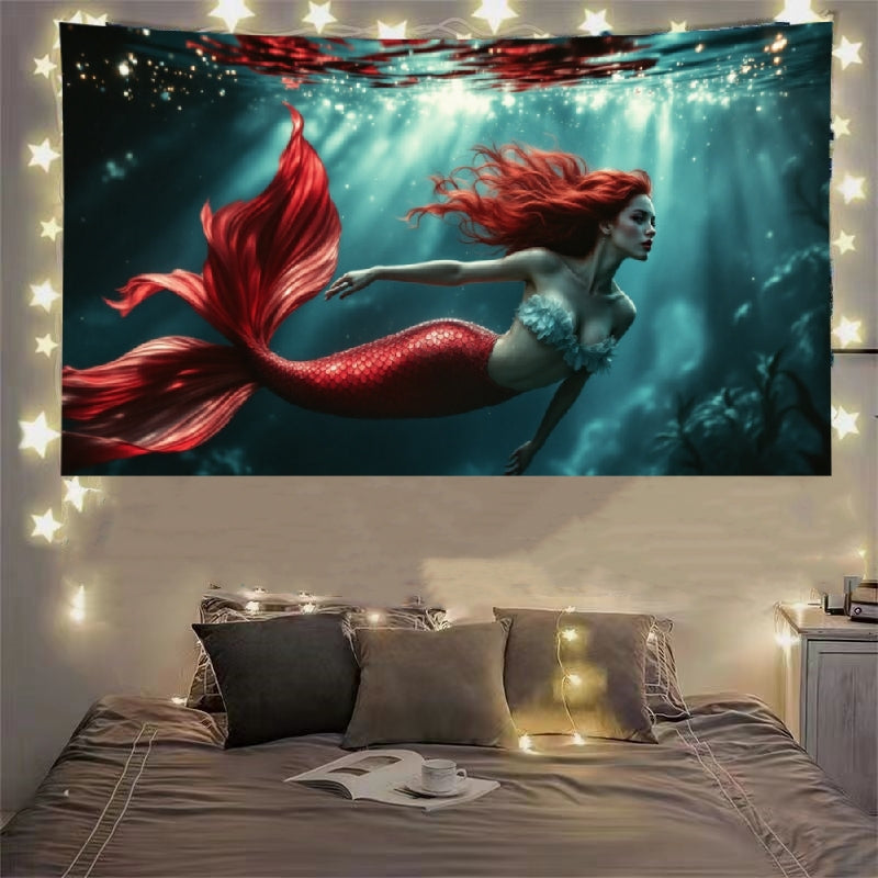 Mermaid Under The Sea Decoration Room Hanging Cloth Bar Dormitory Tapestry