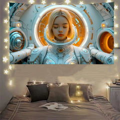 Science Fiction Girl Tapestry Astronaut Decoration Room Hanging Cloth Bedside Dormitory Tapestry