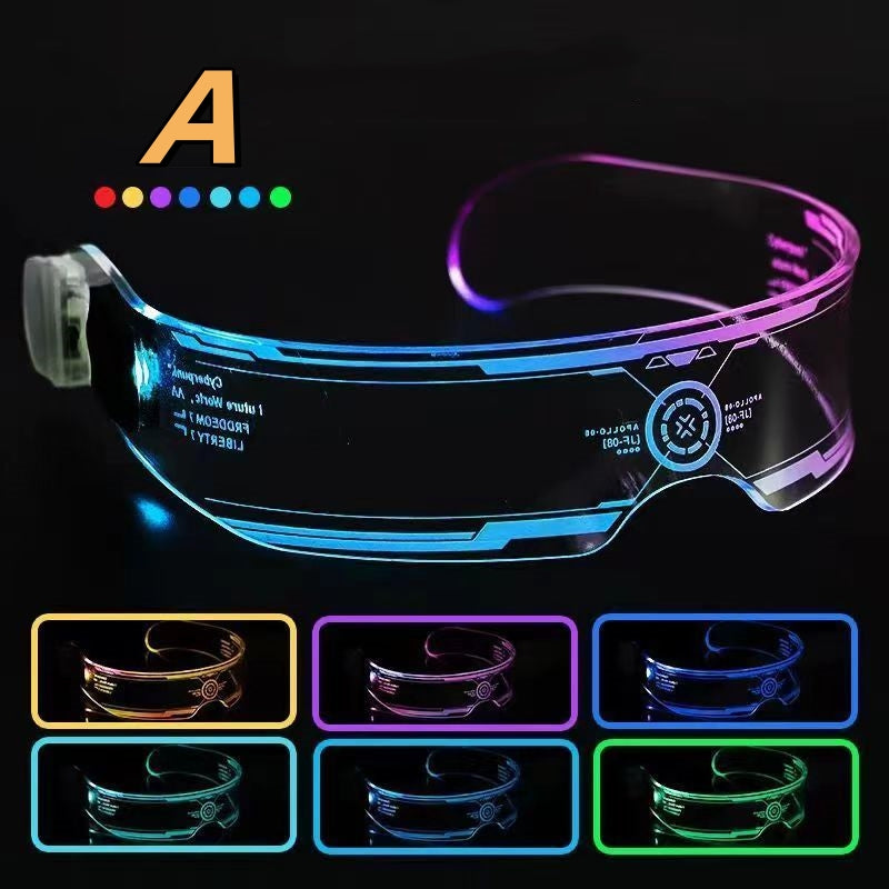 Led Sci-Fi Luminous Glasses Future Technology Glasses Birthday Internet Celebrity Bar Photo Disco Glasses