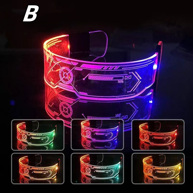 Led Sci-Fi Luminous Glasses Future Technology Glasses Birthday Internet Celebrity Bar Photo Disco Glasses