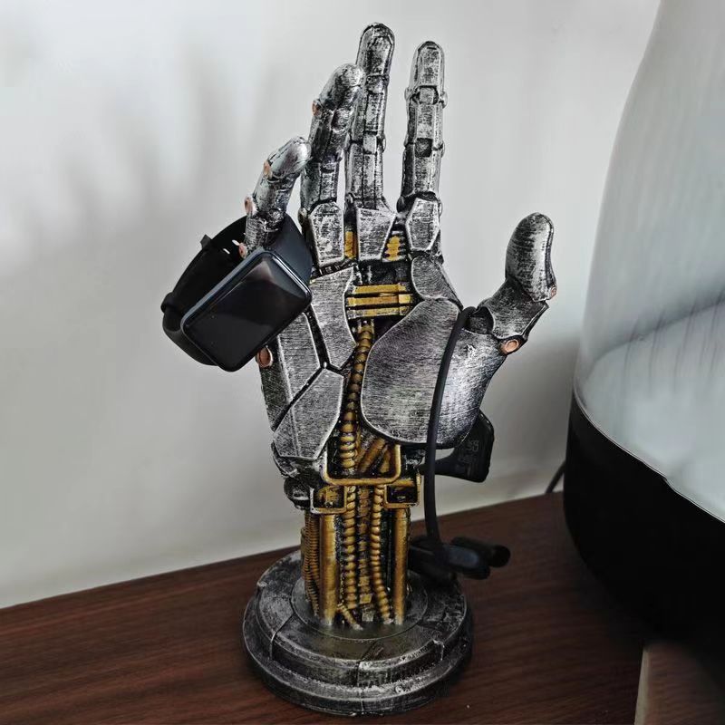 Cyberpunk Mechanical Hand Xbox Switch Handle Storage Computer Competition Desktop Stand Resin Ornaments For Boys Gift