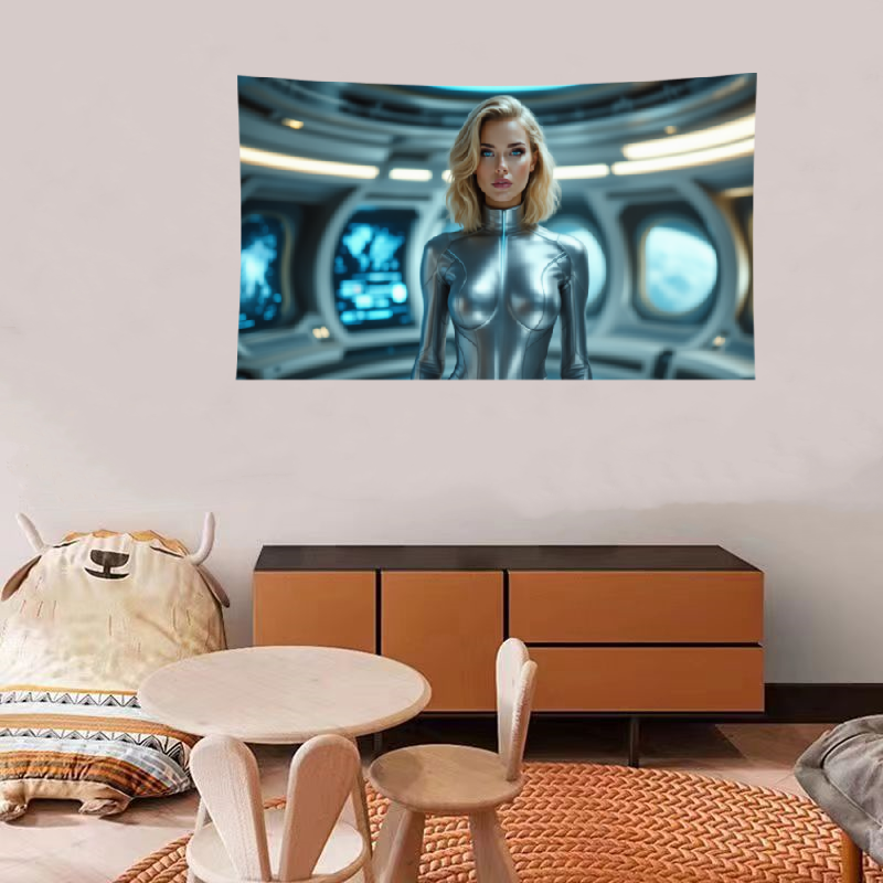 Futuristic Girl Tapestry Decoration Room Photo Hanging Cloth Bedside Dormitory Tapestry