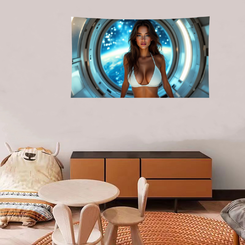 Futuristic Girl Tapestry Decoration Room Photo Hanging Cloth Bedside Dormitory Tapestry